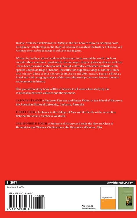 Produktbild: Honour, Violence and Emotions in History