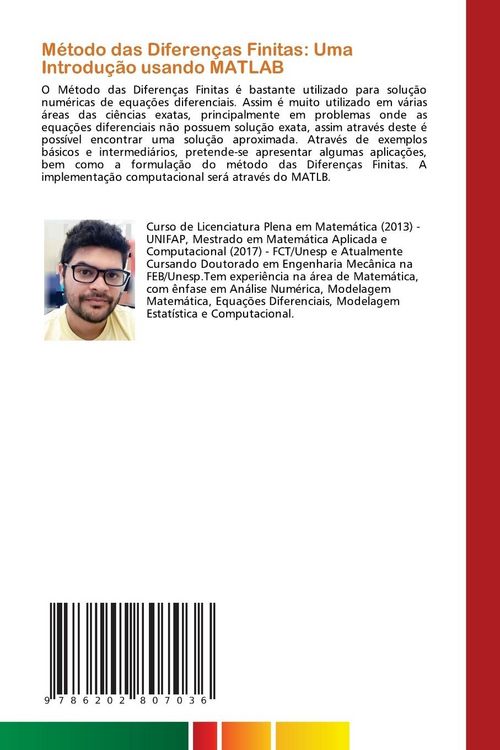 Produktbild: M&eacute;todo das Diferen&ccedil;as Finitas: Uma Introdu&ccedil;&atilde;o usando MATLAB