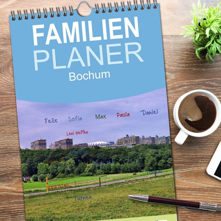 Produktbild: Familienplaner 2026 - Bochum mit 5 Spalten (Wandkalender, 21 x 45 cm) CALVENDO