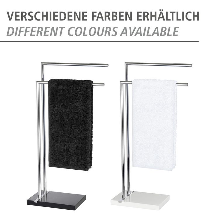 Produktbild: Handtuchst&auml;nder Mod. Noble White mit 2 Armen, aus verchromtem Stahl