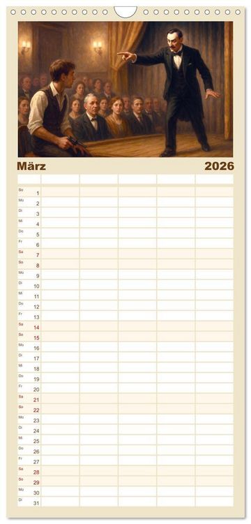 Produktbild: Familienplaner 2026 - Thomas Mann. Sein Leben, seine Werke mit 5 Spalten (Wandkalender, 21 x 45 cm) CALVENDO