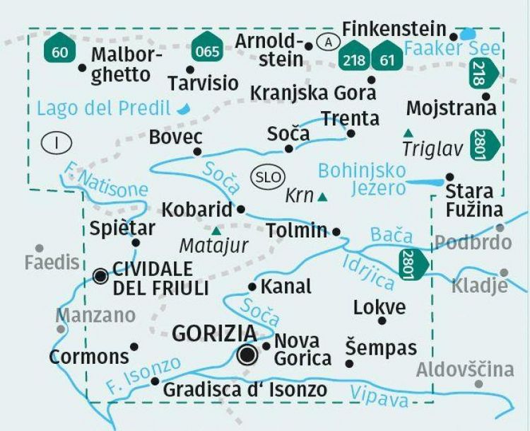Produktbild: KOMPASS Wanderkarte 2804 Soča-Tal, Isonzo, Alpi Giulie / Julische Alpen, Triglav, Nova Gorica 1:50.000