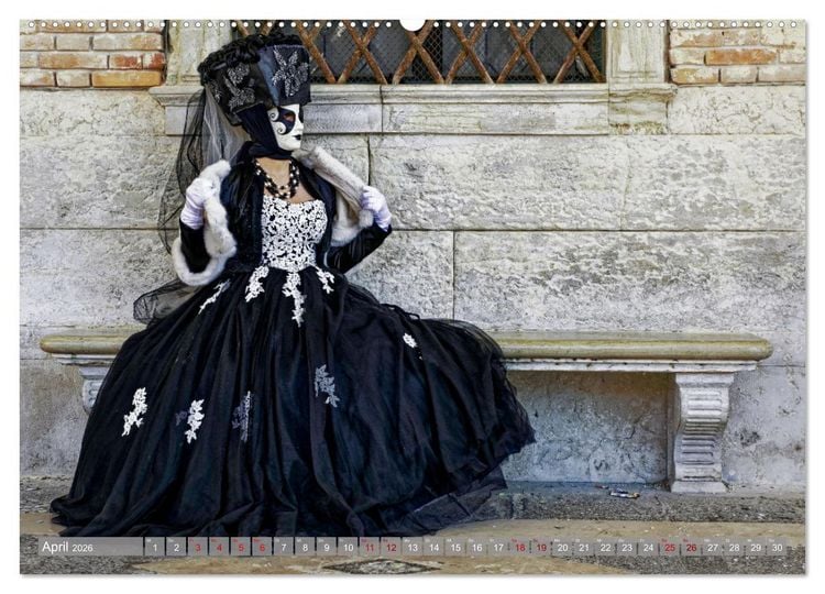 Produktbild: neunziggrad I photoart: der karneval von venedig (Wandkalender 2026 DIN A2 quer), CALVENDO Monatskalender