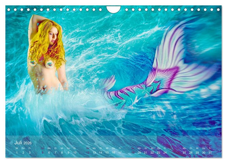 Produktbild: Meerjungfrauen - sagenumwobene Kreaturen (Wandkalender 2026 DIN A4 quer), CALVENDO Monatskalender