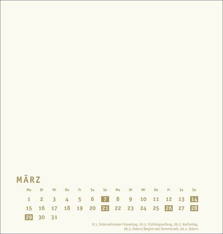 Produktbild: Premium-Bastelkalender gold mittel 2027