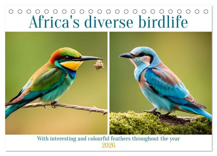 Produktbild: Africa's diverse birdlife (Desk Calendar 2026 DIN A5 landscape), CALVENDO 12 Month DeskCalendar