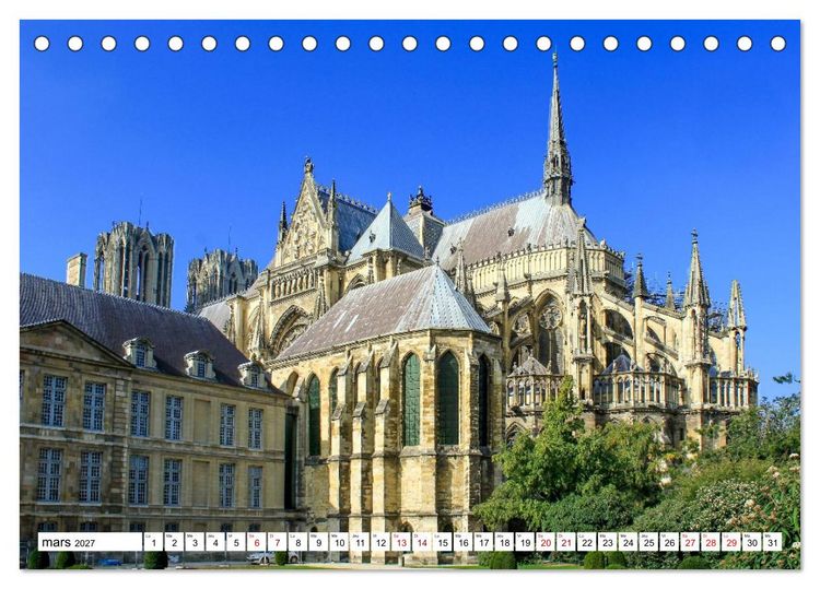 Produktbild: Les cath&eacute;drales fran&ccedil;aises &ndash; Des chefs-d'&oelig;uvre de l&rsquo;architecture gothique (Calendrier de bureau 2027 DIN A5 vertical), CALVENDO calendrier mensuel