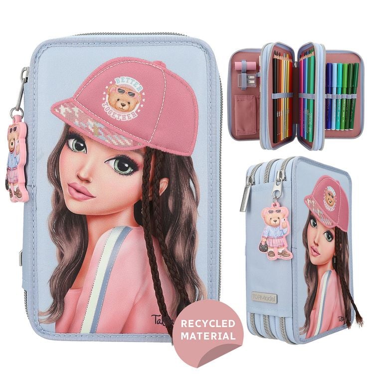 Produktbild: TOPModel 3 Fach Federtasche mit Applikation TEAM TEDDY