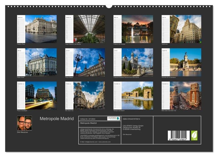 Produktbild: Metropole Madrid (hochwertiger Premium Wandkalender 2026 DIN A2 quer), Kunstdruck in Hochglanz