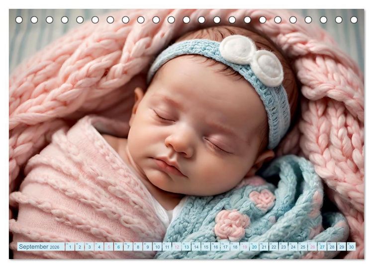Produktbild: Schlummernde Babys (Tischkalender 2026 DIN A5 quer), CALVENDO Monatskalender