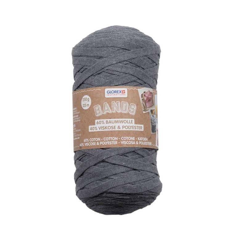 Produktbild: GLOREX Makramee Band 125m 250g grau 125m 250g