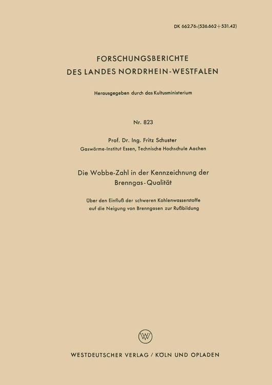 Produktbild: Die Wobbe-Zahl in der Kennzeichnung der Brenngas-Qualit&auml;t