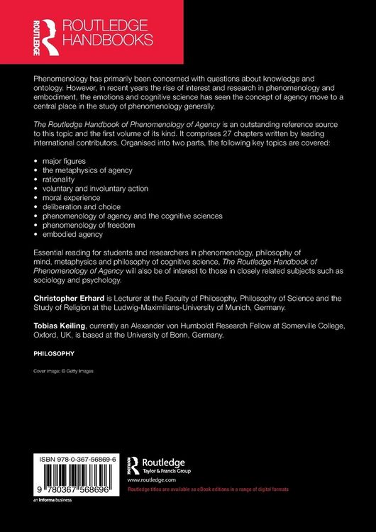 Produktbild: The Routledge Handbook of Phenomenology of Agency