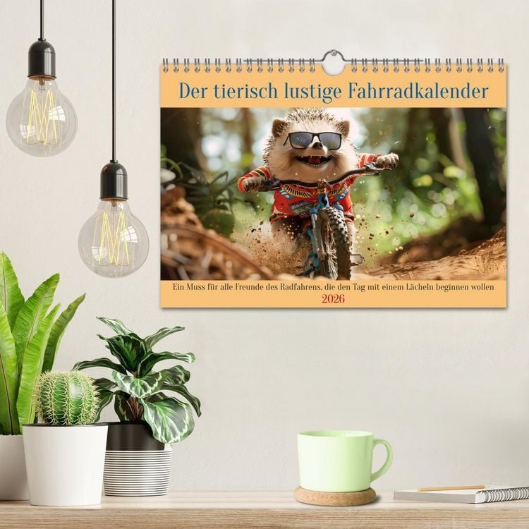 Produktbild: Der tierisch lustige Fahrradkalender (Wandkalender 2026 DIN A4 quer), CALVENDO Monatskalender