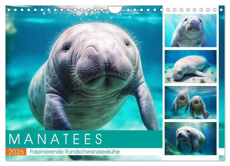 Produktbild: Manatees. Faszinierende Rundschwanzseek&uuml;he (Wandkalender 2026 DIN A4 quer), CALVENDO Monatskalender
