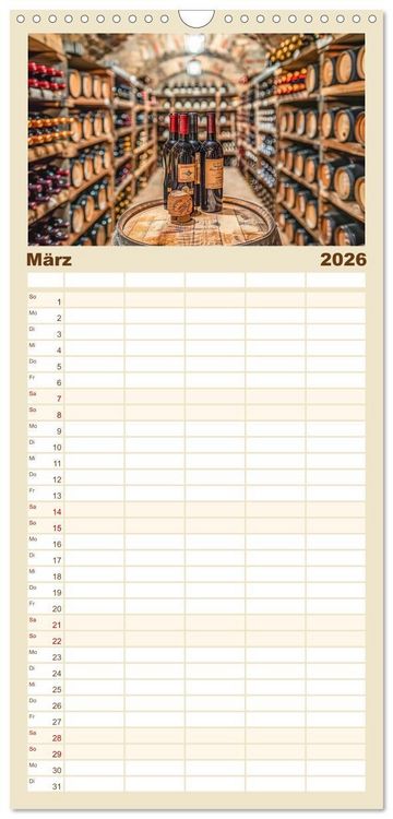 Produktbild: Familienplaner 2026 - Der Weingenie&szlig;er mit 5 Spalten (Wandkalender, 21 x 45 cm) CALVENDO