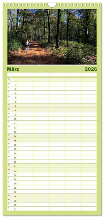 Produktbild: Familienplaner 2026 - Biken - Impressionen von Rolf Dietz mit 5 Spalten (Wandkalender, 21 x 45 cm) CALVENDO