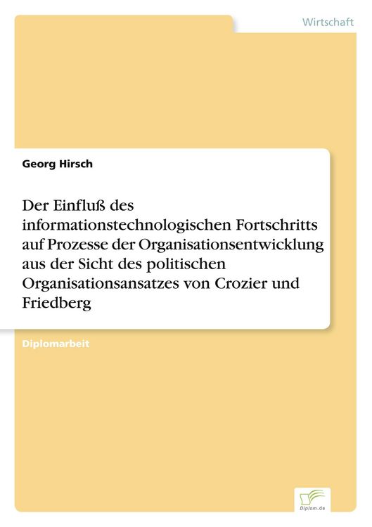 Produktbild: Der Einfluss des informationstechnologischen Fortschritts auf Prozesse der Organ