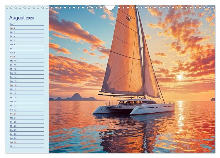 Produktbild: KI Aqua-Emotionen - Ein Jahr voller Wassersport (Wandkalender 2026 DIN A3 quer), CALVENDO Monatskalender