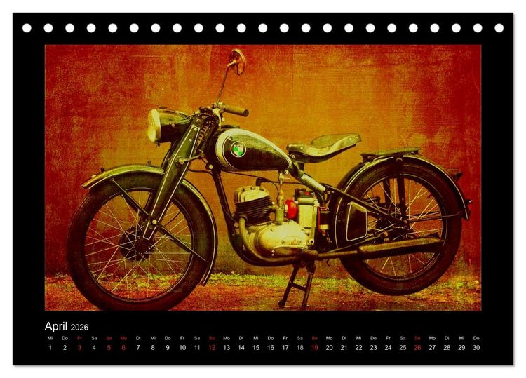 Produktbild: Motorrad Oldtimer (Tischkalender 2026 DIN A5 quer), CALVENDO Monatskalender
