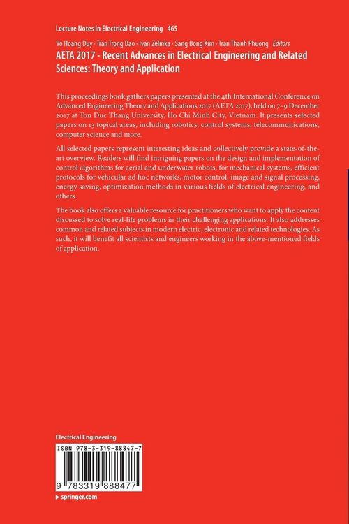 Produktbild: AETA 2017 - Recent Advances in Electrical Engineering and Related Sciences: Theory and Application