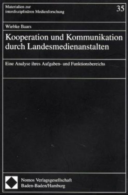 Produktbild: Kooperation und Kommunikation durch Landesmedienanstalten