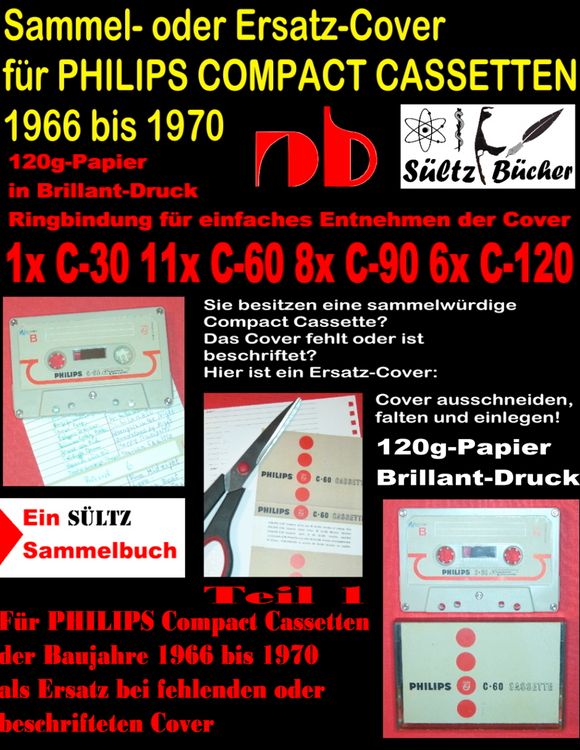 Produktbild: Sammel- oder Ersatz-Cover f&uuml;r PHILIPS COMPACT CASSETTEN 1966 bis 1970