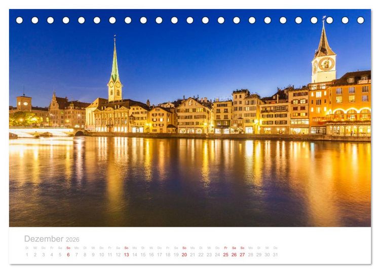 Produktbild: Z &Uuml; R I C H Impressionen (Tischkalender 2026 DIN A5 quer), CALVENDO Monatskalender