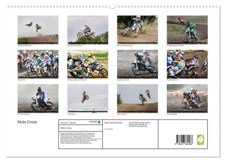 Produktbild: Moto Cross (hochwertiger Premium Wandkalender 2026 DIN A2 quer), Kunstdruck in Hochglanz