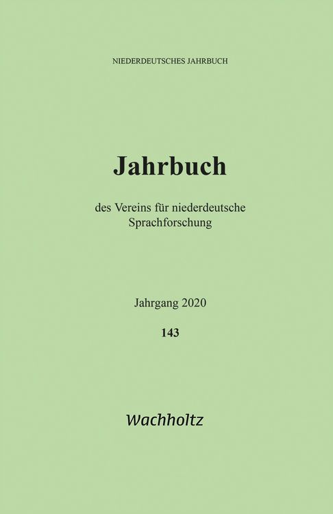Produktbild: Niederdeutsches Jahrbuch 143 (2020)