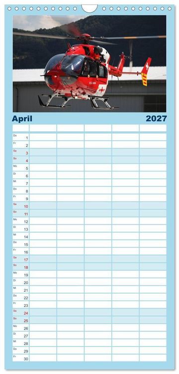 Produktbild: Familienplaner 2027 - Helikopter in der Luft mit 5 Spalten (Wandkalender, 21 x 45 cm) CALVENDO