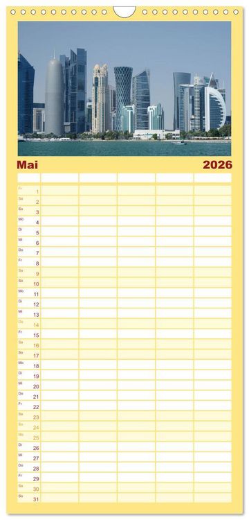 Produktbild: Familienplaner 2026 - Doha, die arabische Welt im Aufbruch mit 5 Spalten (Wandkalender, 21 x 45 cm) CALVENDO
