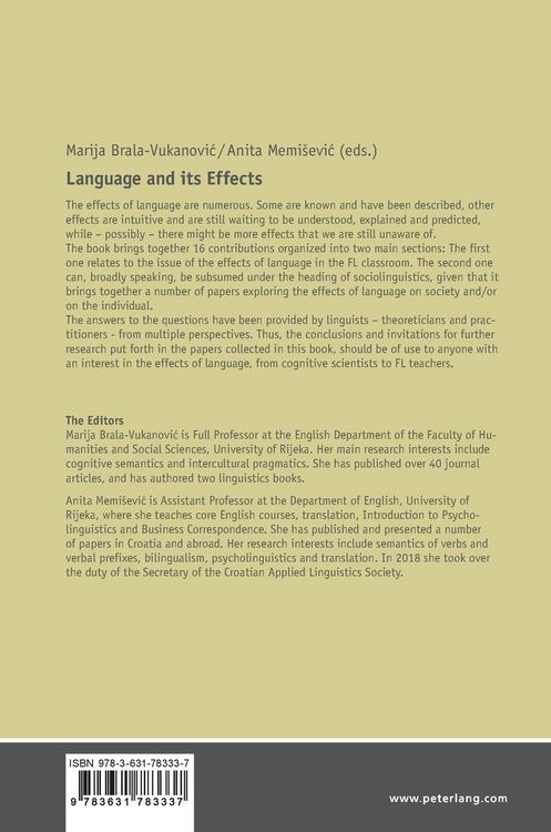 Produktbild: Language and its Effects