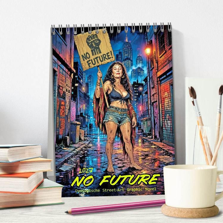 Produktbild: No Future: Dystopische Street-Art Graphic Novel (Tischkalender 2027 DIN A5 hoch), CALVENDO Monatskalender