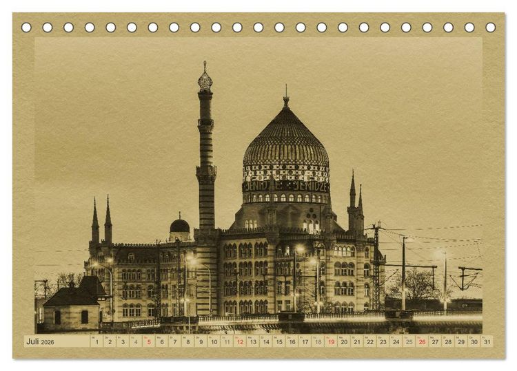 Produktbild: Dresden - Ein Kalender im Zeitungsstil (Tischkalender 2026 DIN A5 quer), CALVENDO Monatskalender