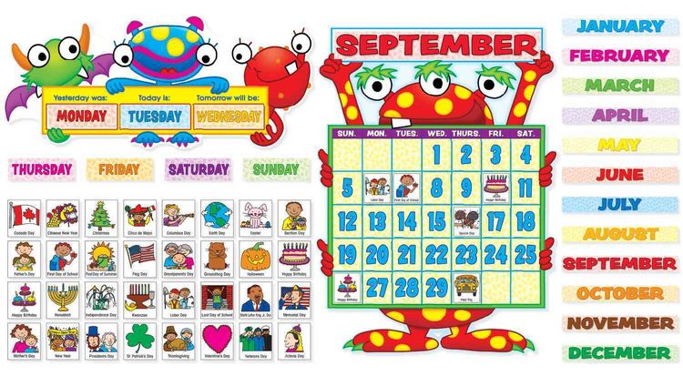 Produktbild: Monsters Calendar Bulletin Board