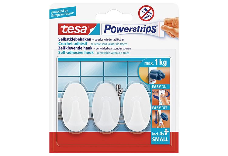 Produktbild: TESA&reg; Powerstrips&reg; Haken Small, weiss oval