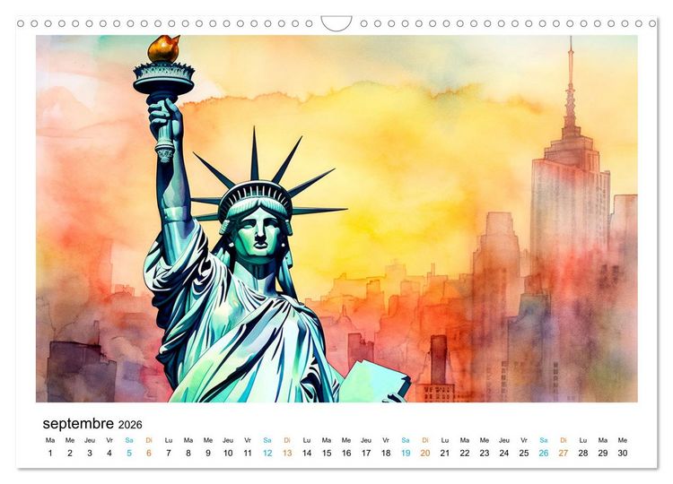 Produktbild: &Eacute;difices c&eacute;l&egrave;bres, autour du monde (Calendrier mural 2026 DIN A3 vertical), CALVENDO calendrier mensuel