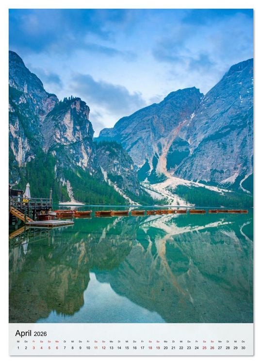 Produktbild: Pragser Wildsee - Der vielleicht sch&ouml;nste Bergsee der Dolomiten und S&uuml;dtirols (Wandkalender 2026 DIN A4 hoch), CALVENDO Monatskalender