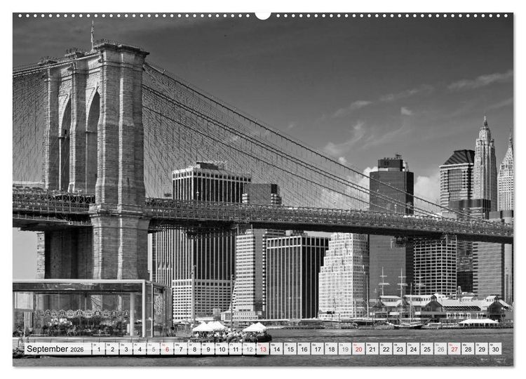 Produktbild: BROOKLYN BRIDGE Das Wahrzeichen von New York City (hochwertiger Premium Wandkalender 2026 DIN A2 quer), Kunstdruck in Hochglanz