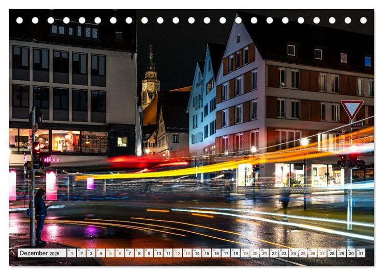 Produktbild: Nachts in T&uuml;bingen (Tischkalender 2026 DIN A5 quer), CALVENDO Monatskalender