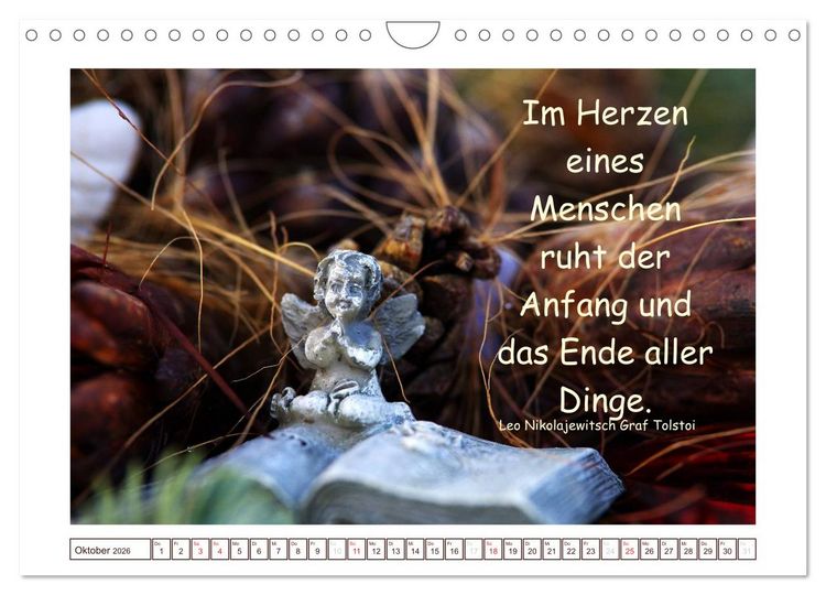 Produktbild: Engel-Kalender mit Zitaten (Wandkalender 2026 DIN A4 quer), CALVENDO Monatskalender