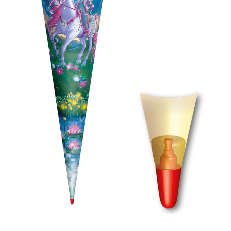 Produktbild: Motivschult&uuml;te, Magische Einhornreiterin, 70 cm, Glitter