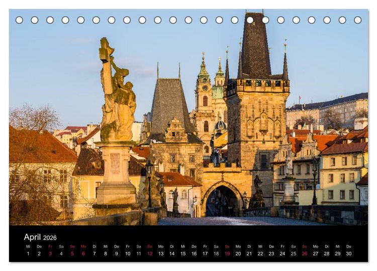 Produktbild: Prag - die goldene Stadt (Tischkalender 2026 DIN A5 quer), CALVENDO Monatskalender