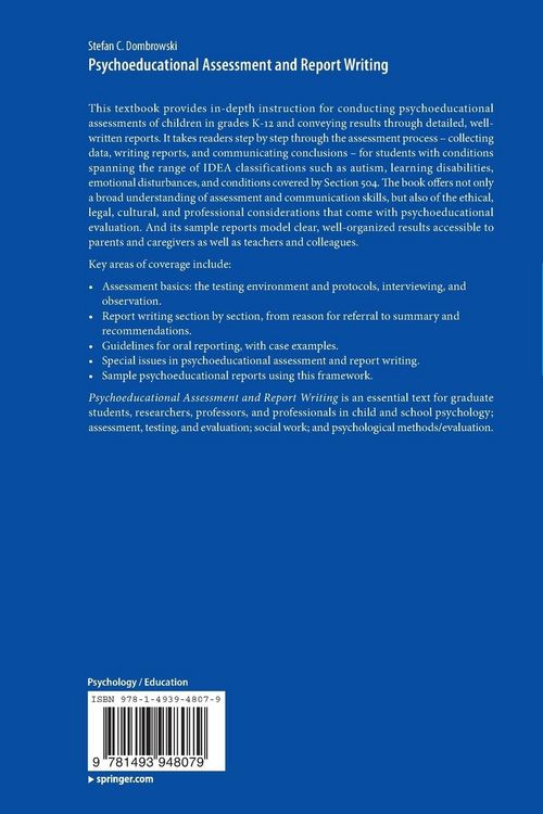 Produktbild: Psychoeducational Assessment and Report Writing