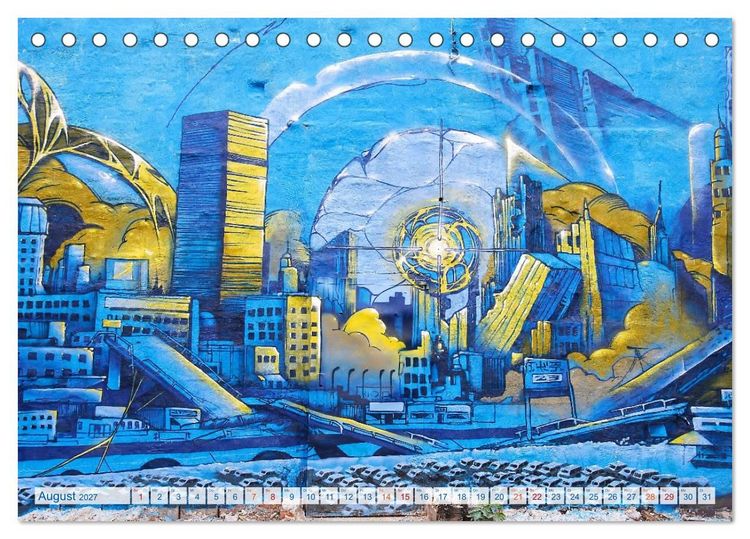 Produktbild: Streetart in Halle an der Saale (Tischkalender 2027 DIN A5 quer), CALVENDO Monatskalender