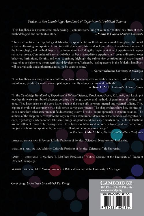 Produktbild: Cambridge Handbook of Experimental Political Science