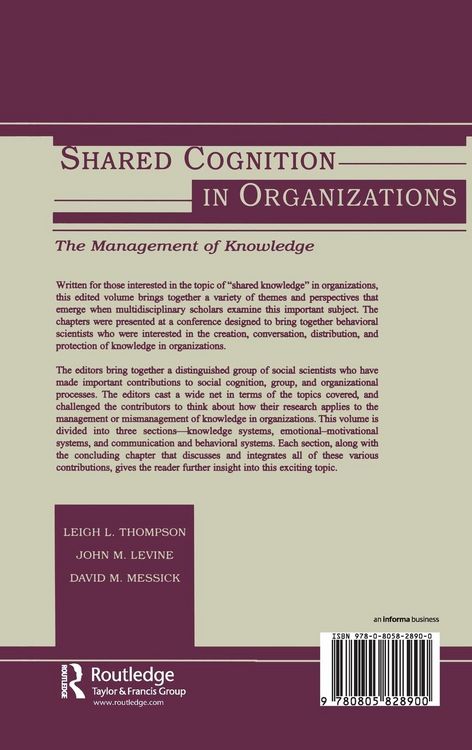 Produktbild: Shared Cognition in Organizations