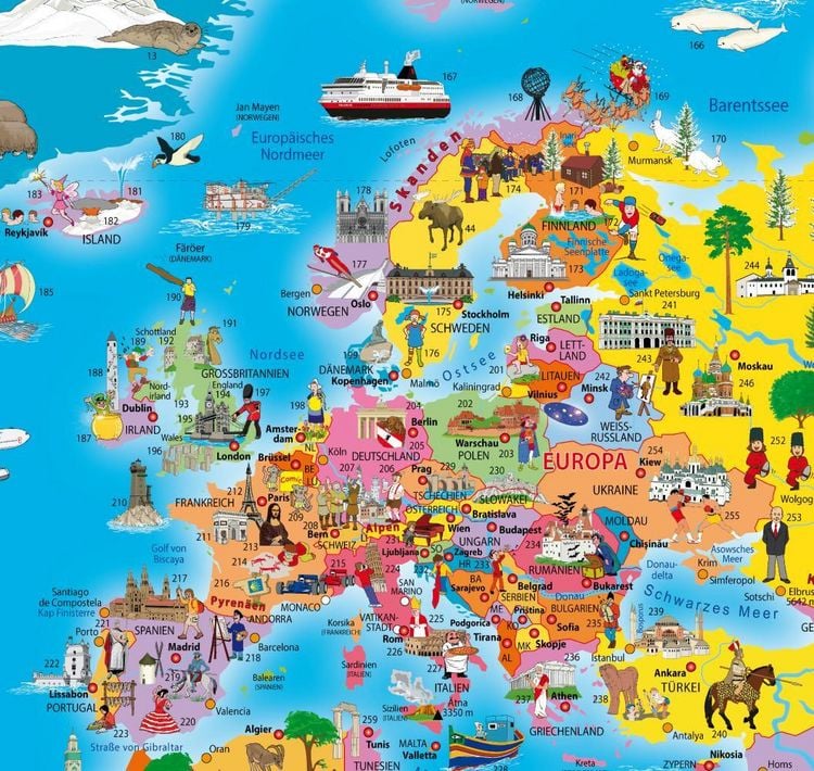 Produktbild: Illustrierte politische Weltkarte
