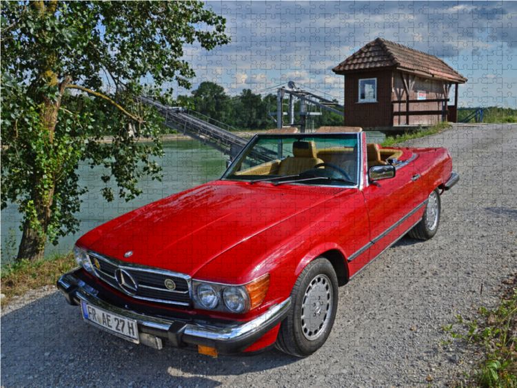 Produktbild: CALVENDO Puzzle Ein Stern f&uuml;r Amerika - Mercedes Benz 560 SL 1000 Teile Lege-Gr&ouml;&szlig;e 64 x 48 cm Foto-Puzzle Bild von Ingo Laue